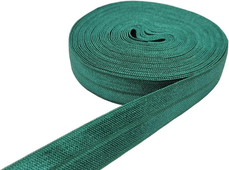 FAYADA Fold Over Elastic,5/8" Foldover FOE Trim Elastic Ribbon,Stretch FOE Band for Hair Ties Headbands Sewing Craft -5 Yards (Forest Green) - Image 2